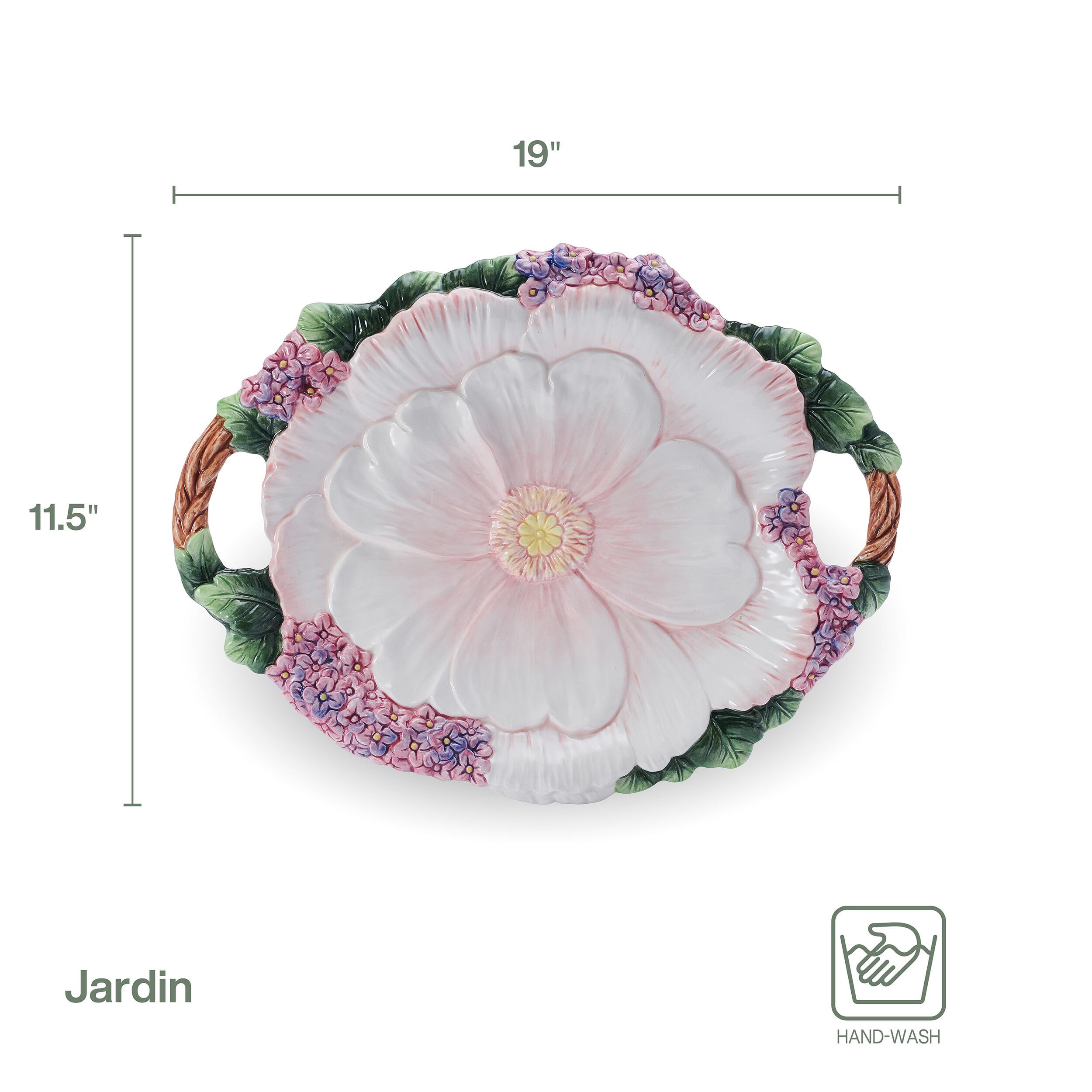 flower.comHERMES フィルジャルダン　デザート皿 4枚セット Amazon.com | Fitz and Floyd Jardin Floral Handled Serving Platter